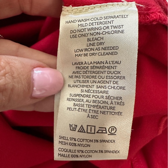 Anthropologie Maeve Red Bow Embroidered Midi Pencil Skirt Size M - Picture 10 of 14